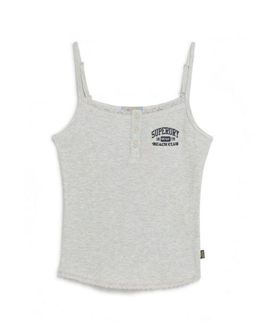 Superdry White & Co Athletic Essentials Button Down Cami Top