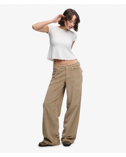 Superdry White & Co Mid Rise baggy Jumbo Cord Pants