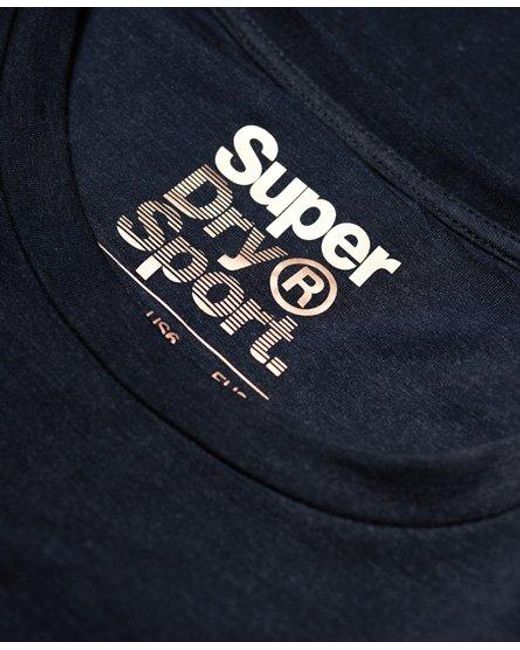 Superdry Blue Active Studio Luxe Crew Sweatshirt Eclipse Marl