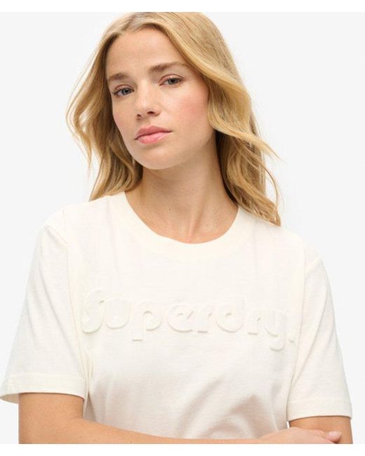 Superdry White & Co Embossed Logo Relaxed T-shirt