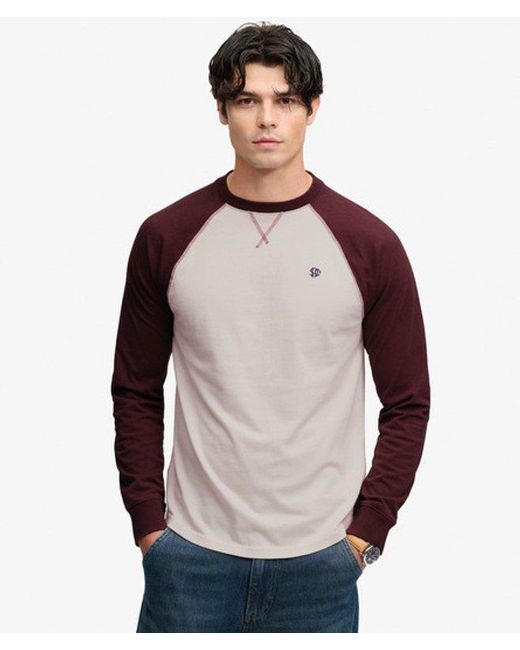 Superdry Gray & Co Vintage Athletic Baseball Top for men