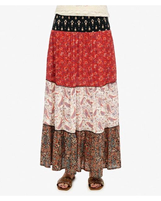 Superdry Red & Co Printed Maxi Skirt