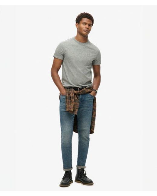 Superdry Gray & Co Slim Fit Organic Cotton Essential Logo T-shirt for men