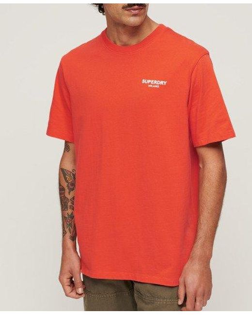 Superdry Red Luxury Sport Loose Fit T-shirt for men