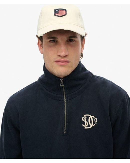 Superdry Black & Co Athletic Half Zip Sweatshirt for men