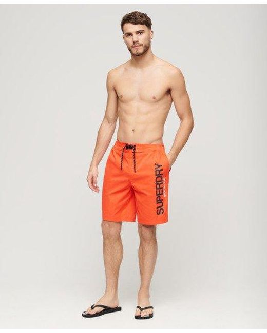 Superdry Gerecyclede Sportswear Boardshort in het Orange voor heren