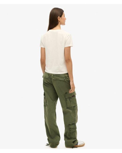 Superdry Green & Co Low Rise Straight Cargo Pants