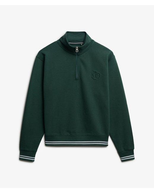 Superdry Green & Co Country Club Embossed Half-zip Jumper