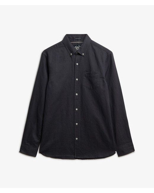 Superdry Gray & Co Cotton Linen Long Sleeve Shirt for men