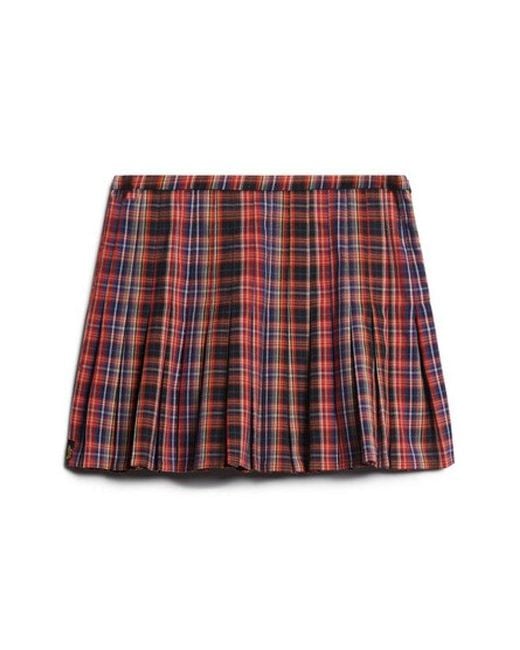 Superdry Gray & Co Mid Rise Check Mini Skirt