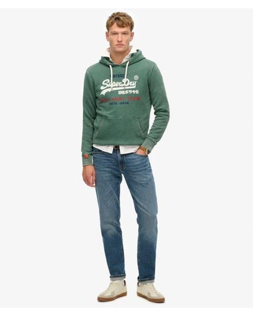 Superdry Green & Co Vintage Logo Cali Relaxed Hoodie for men