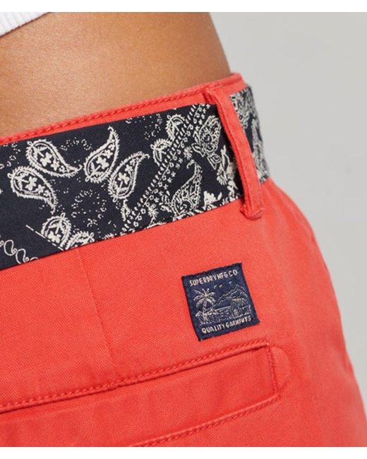Superdry Red Chino Hot Shorts