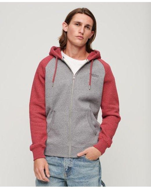 Superdry Essential Baseball-hoodie Met Rits in het Gray voor heren