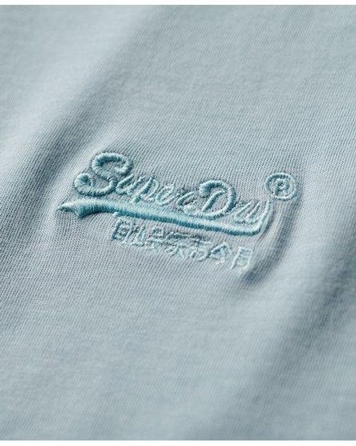 Superdry Essential T-shirt Van Biologisch Katoen Met Geborduurd Logo in het Blue voor heren