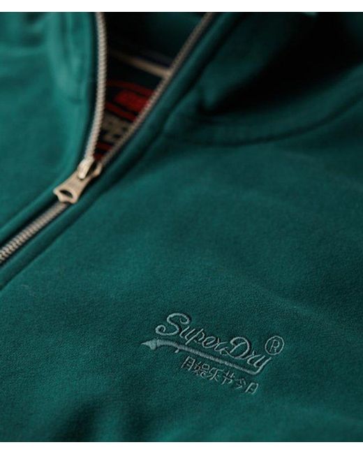 Superdry Green Essential Logo Half Zip Sweatshirt for men