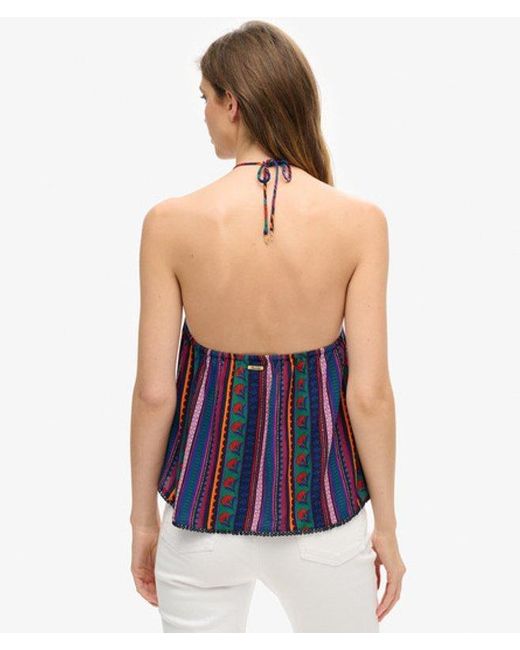 Superdry Blue & Co Printed Beach Halter Top