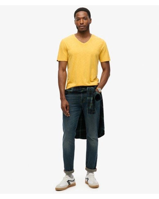 Superdry Yellow & Co V-neck Slub Short Sleeve T-shirt for men