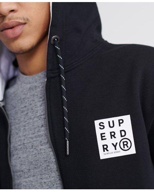 Superdry Blue Surplus Goods Loopback Zip Hoodie for men