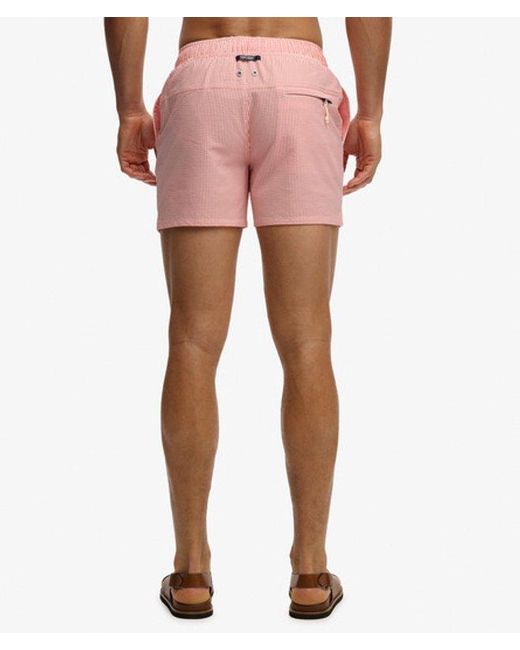 Superdry Pink & Co Seer Sucker 15-inch Swim Shorts for men