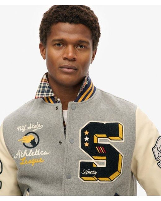Superdry Natural College Patched Bomber Jacket for men
