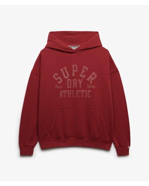 Superdry Red & Co Athletic Essentials Relaxed Hoodie