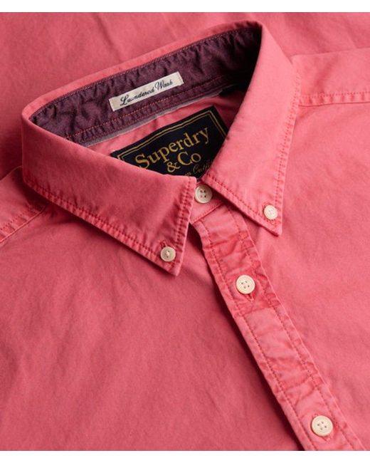 Superdry Red & Co Garment Dyed Long Sleeve Shirt for men