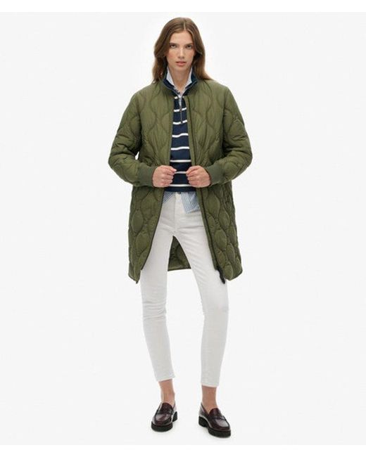 Superdry Green & Co Long Quilted Liner Jacket