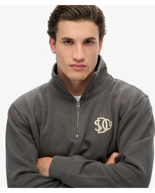 Superdry Black & Co Athletic Half Zip Sweatshirt for men