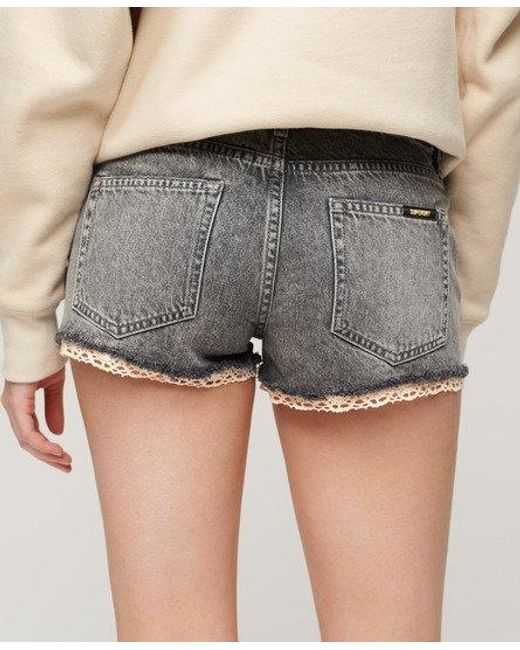 Superdry Gray Denim Hot Shorts - Size: 29