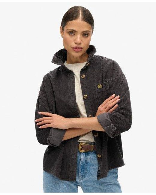 Superdry Black Chunky Cord Overshirt