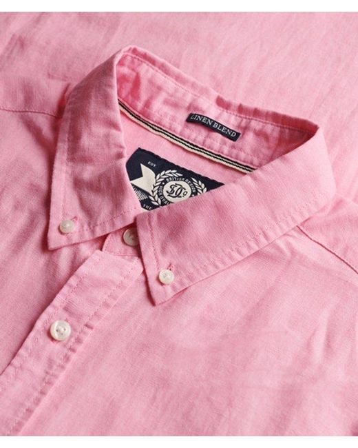 Superdry White & Co Cotton Linen Long Sleeve Shirt for men