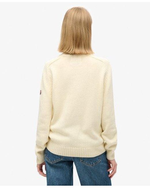 Superdry Natural Slouchy Knitted Crew Sweatshirt