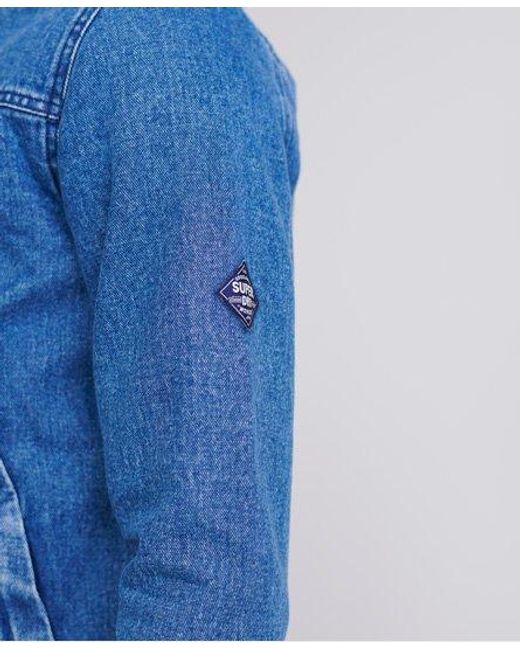 Superdry Blue Hooded Worker Jacket Worker for men