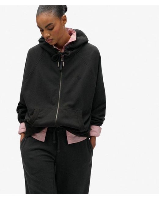 Superdry Black & Co Studios Relaxed Zip Hoodie