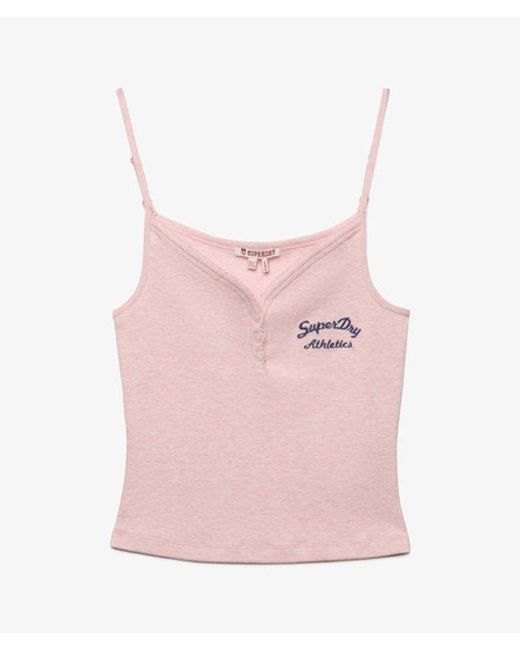 Femme Top À Bretelles Athletic Essentials Avec Boutons Taille Superdry en coloris Pink