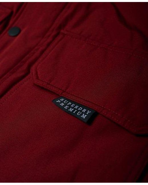 Superdry Red Premium Hideout Down Jacket for men