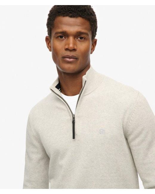 Superdry Natural & Co Essentials Cotton Half Zip Jumper for men
