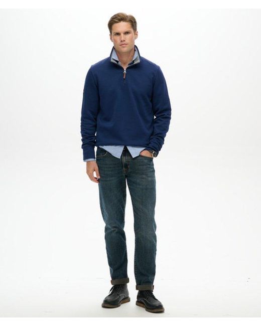 Superdry Blue & Co Core Pique Half Zip Sweatshirt for men