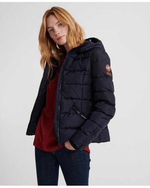 superdry down padded jacket with hood
