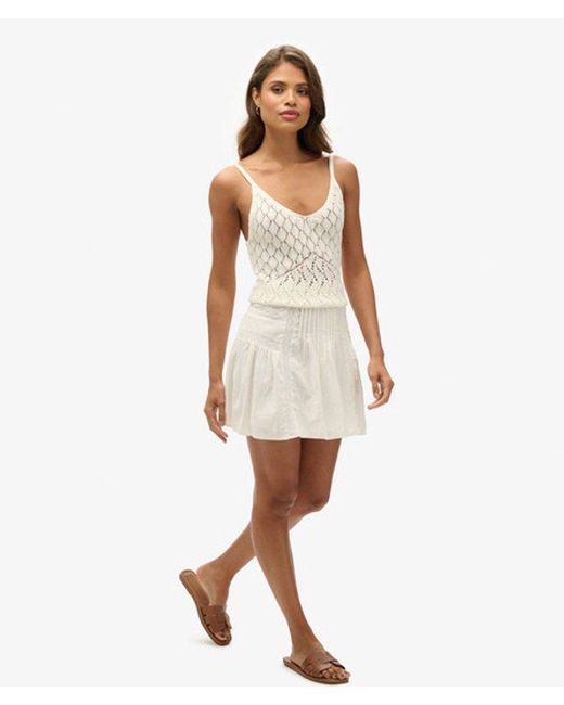 Superdry White & Co Fully Lined Lace Trim Mini Skirt