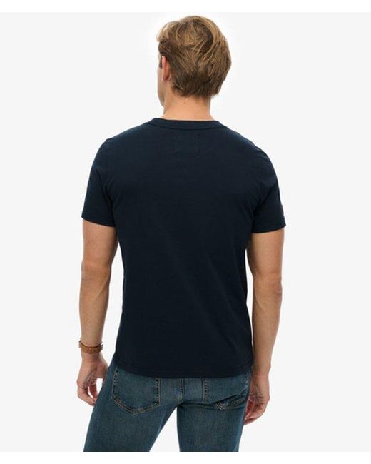 Superdry Blue Heritage Brand Relaxed T-Shirt for men
