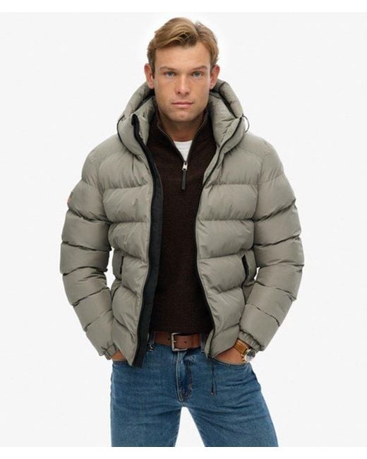 Superdry Green & Co Hooded Sports Puffer Jacket for men