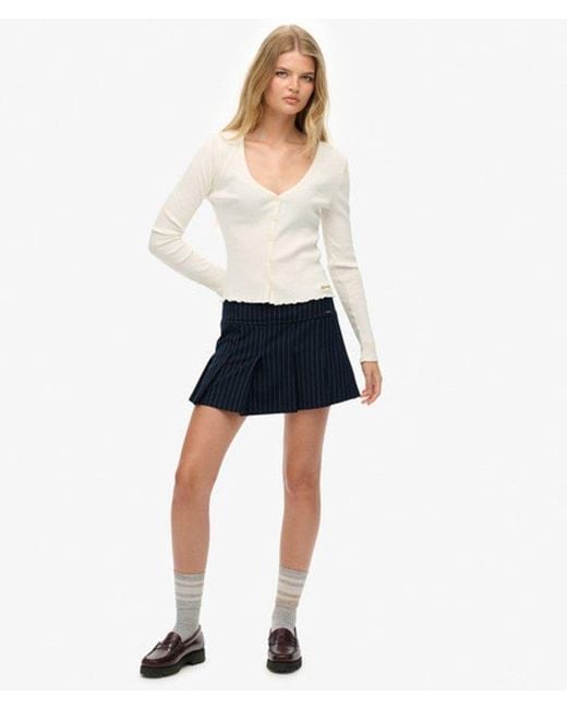 Superdry White & Co Essential Button Through Long Sleeve Top
