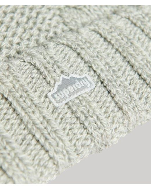 Superdry Gray & Co Cable Knit Bobble Beanie