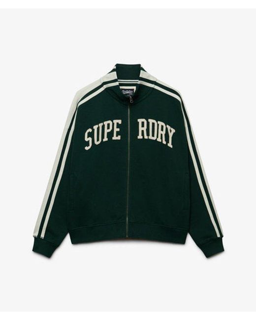 Superdry Green & Co Athletic Essentials Applique Loose Zip Track Top