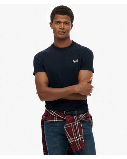 Superdry Blue & Co Essential Contrast Embroidered T-shirt for men