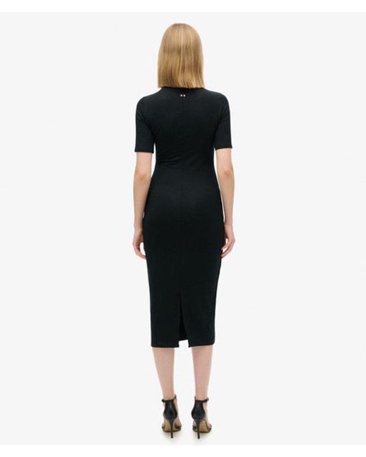 Superdry Black & Co Short Sleeve Midi Jersey Dress