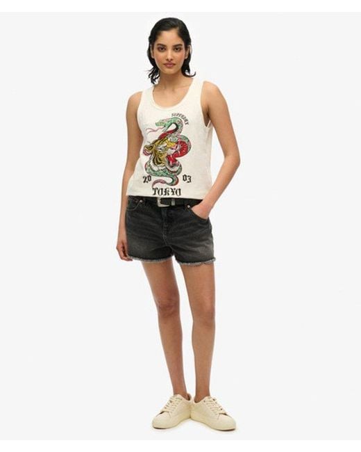 Superdry White & Co Neo Trad Tattoo Scoop Neck Tank Top