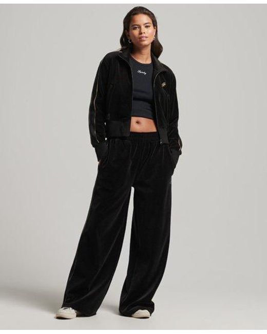 Superdry Black Code S Logo Velour Track Sweatshirt