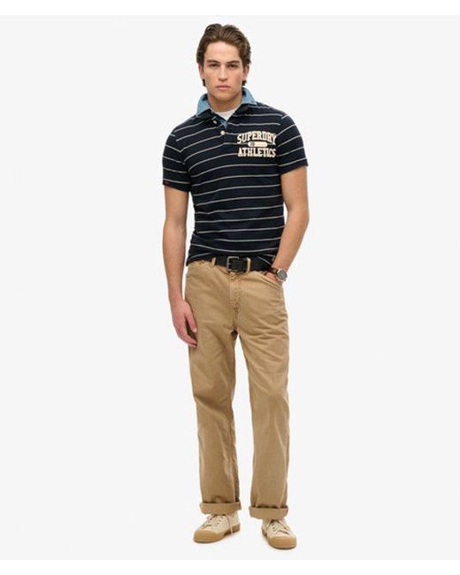 Superdry Black & Co Vintage Athletic Jersey Polo Shirt for men
